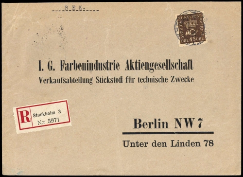 1929, Schweden, 193 I Typ II, Brief