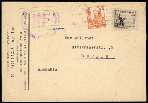 1939, Spanien, 766 u. 774, Brief