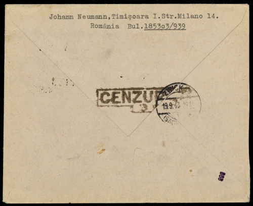 1943, Rumänien, 659, 661 u. 664, Brief