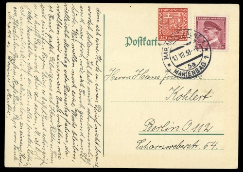 1938, Tschechoslowakei, 279 u. 350, Brief