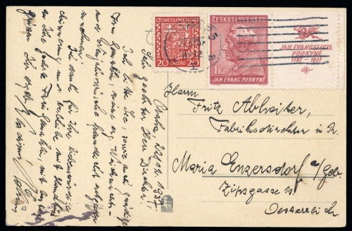 1937, Tschechoslowakei, 279 u. 378, Brief