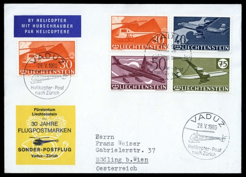 1960, Liechtenstein, 391(2), 392-94, Brief