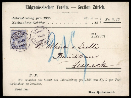 1885, Schweiz, 55 x, Brief