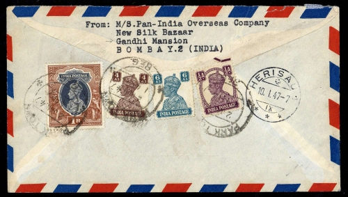 1947, Indien, 158, 166,174 u.175, Brief