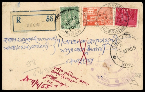 1955, Indien, 193, 196 u. 244., Brief