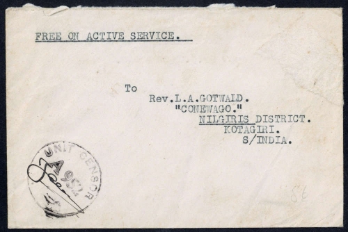 1944, Indien Britisch Indische Feldpost, Brief