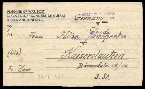 1947, Deutsches Reich, Brief