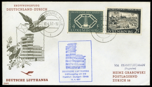 1957, Luftfahrt,Flugpost,Lufthansa, Brief