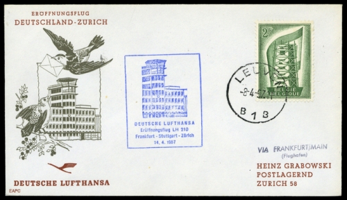 1957, Luftfahrt,Flugpost,Lufthansa, Brief