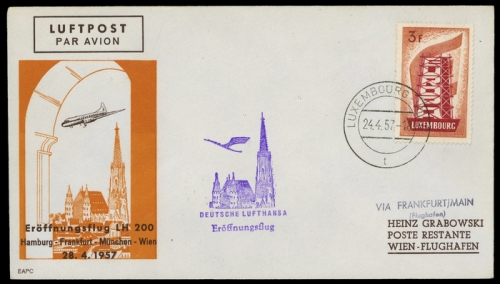 1957, Luftfahrt,Flugpost,Lufthansa, Brief