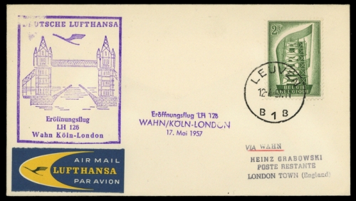 1957, Luftfahrt,Flugpost,Lufthansa, Brief