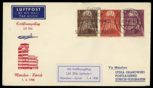1958, Luftfahrt,Flugpost,Lufthansa, Brief
