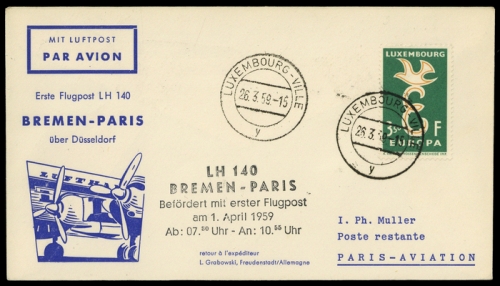 1959, Luftfahrt,Flugpost,Lufthansa, Brief