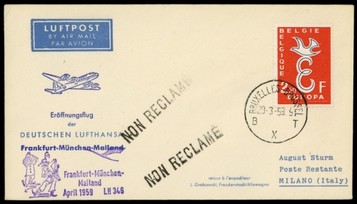 1959, Luftfahrt,Flugpost,Lufthansa, Brief