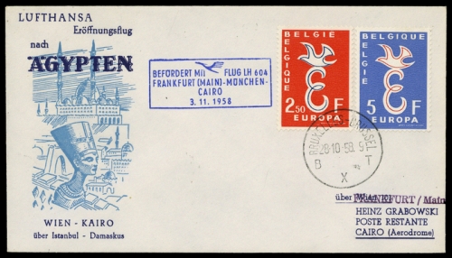 1958, Luftfahrt,Flugpost,Lufthansa, Brief