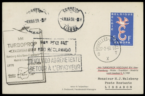 1959, Luftfahrt,Flugpost,Lufthansa, Brief