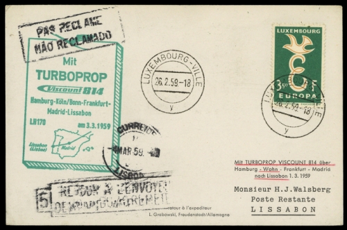 1959, Luftfahrt,Flugpost,Lufthansa, Brief