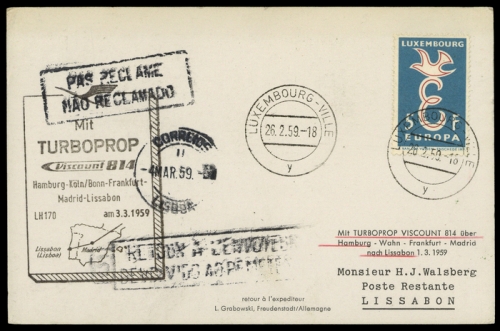 1959, Luftfahrt,Flugpost,Lufthansa, Brief