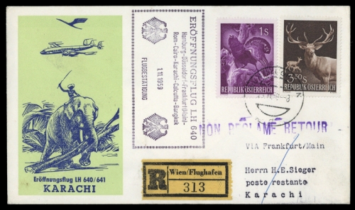 1959, Luftfahrt,Flugpost,Lufthansa, Brief