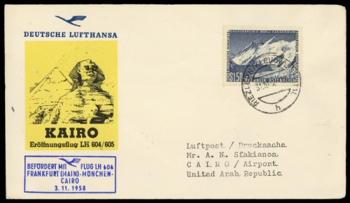 1958, Luftfahrt,Flugpost,Lufthansa, Brief