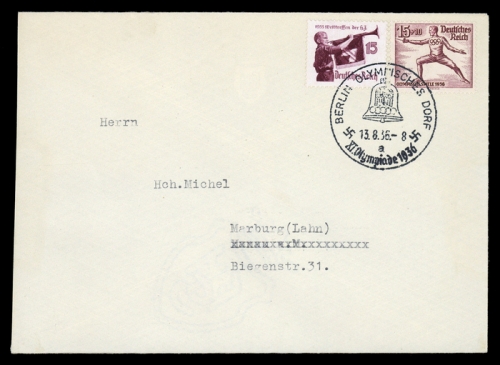 Sport u. Spiel,Olympia Berlin 1936,Sonderstempel, Brief