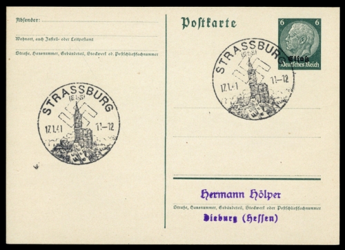 Deutsche Besetzung II. WK Elsass, Brief