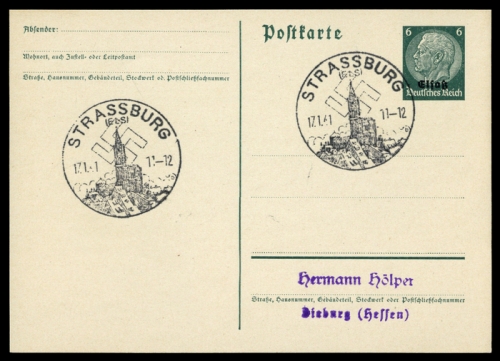 Deutsche Besetzung II. WK Elsass, Brief