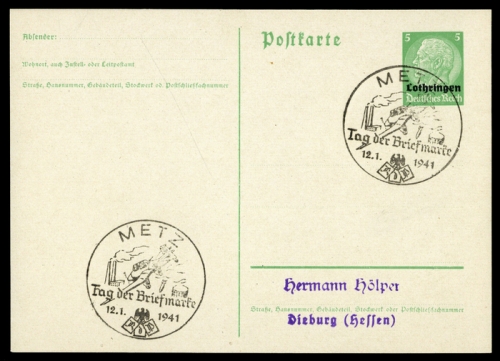 Deutsche Besetzung II. WK Lothringen, Brief