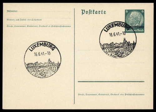 Deutsche Besetzung II. WK Luxemburg, P 2, Brief