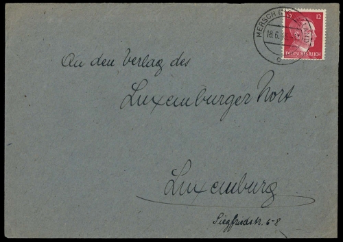 1943, Deutsche Besetzung II. WK Luxemburg, DR, Brief