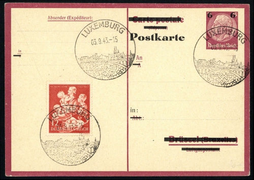 Deutsche Besetzung II. WK Luxemburg, Brief