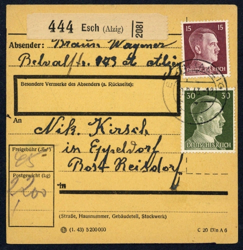 1943, Deutsche Besetzung II. WK Luxemburg, Brief