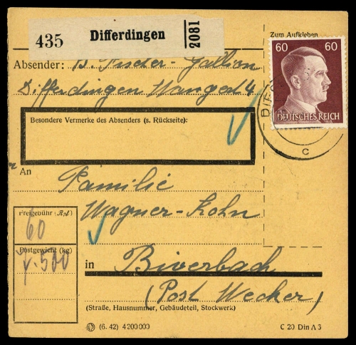 1944, Deutsche Besetzung II. WK Luxemburg, Brief
