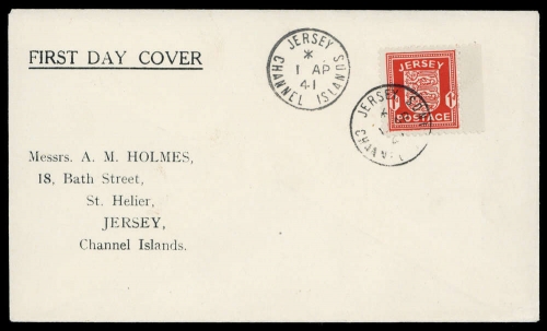 1941, Deutsche Besetzung II. WK Jersey, 2, FDC