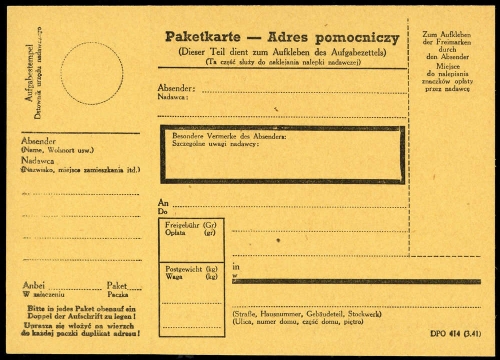 1941, Generalgouvernement, Brief