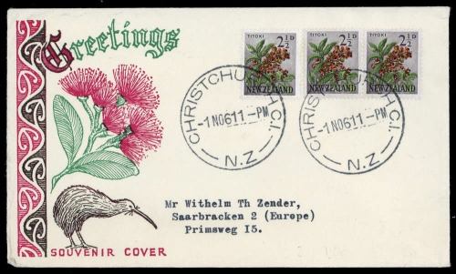 1960, Neuseeland, 395 (3), FDC