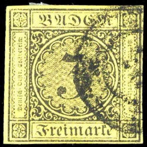 1851, Altdeutschland Baden, 2 b, gest.