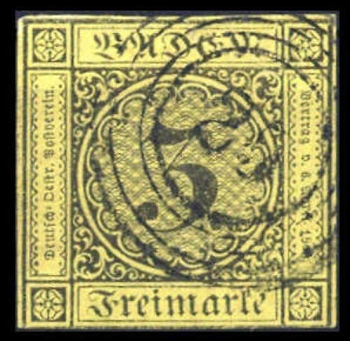 1851, Altdeutschland Baden, 2 b, gest.