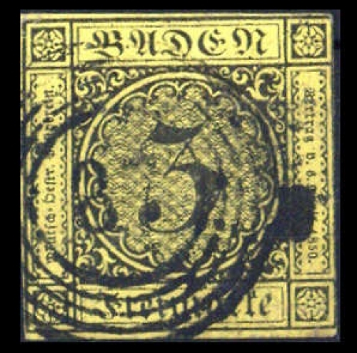 1851, Altdeutschland Baden, 2 b, gest.