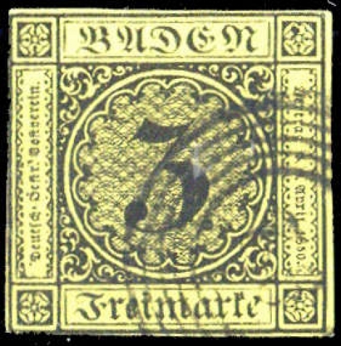 1851, Altdeutschland Baden, 2 b, gest.