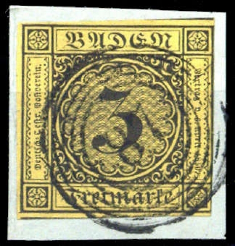 1851, Altdeutschland Baden, 2 a, Briefst.