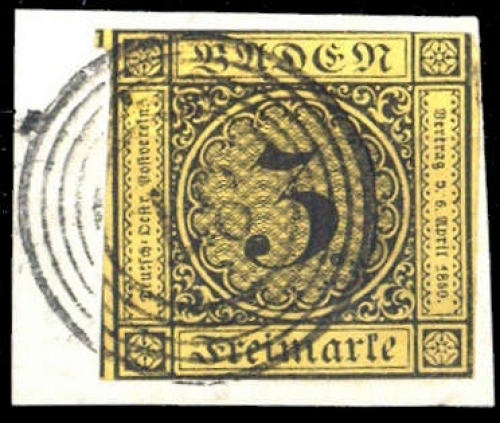 1851, Altdeutschland Baden, 2 a, Briefst.