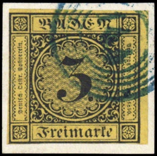 1851, Altdeutschland Baden, 2 a, Briefst.