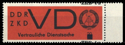 1965, DDR Vertrauliche Dienstsachen, VD Var., **
