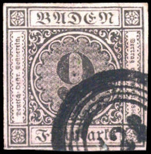 1851, Altdeutschland Baden, 4 b, gest.
