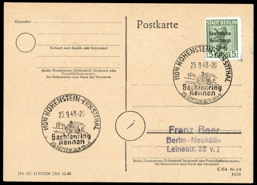 SBZ allgemeine Ausgabe, Brief