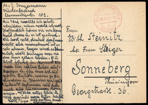 1945, Deutsche Lokalausgabe Glauchau, Brief