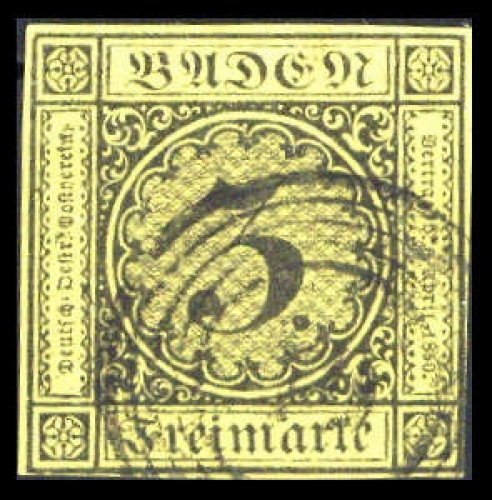 1851, Altdeutschland Baden, 2 b, gest.