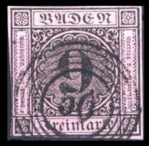 1851, Altdeutschland Baden, 4 b, gest.