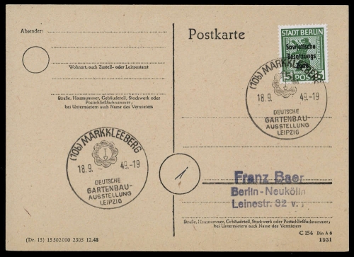 SBZ allgemeine Ausgabe, Brief